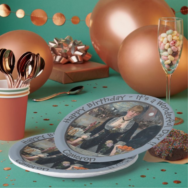 Prato De Papel Bar de Manet na Coleção do Partido Folies-Bergère (Múltiplo)