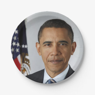 Prato De Papel Barack Obama Presidente dos EUA Casa Branca Retrat
