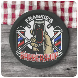 Prato De Papel Barbearia de Compro de Barber Retroativo do NOME P