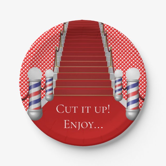 Prato De Papel Barbearia Paper Plates (Frente)