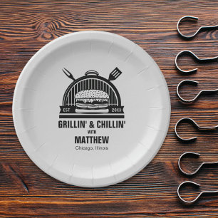 Prato De Papel Barbecue Grillin' & Chillin Bachelor Party