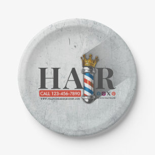 Prato De Papel Barber Hair Compra Rei Coroa Barbeiro Par Salão