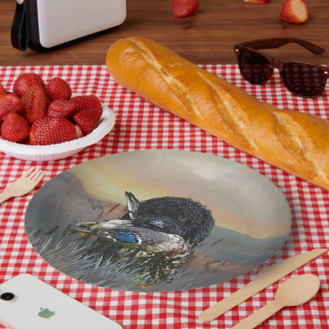 Prato De Papel Barbet, Cão de Água Francês (Piquenique)