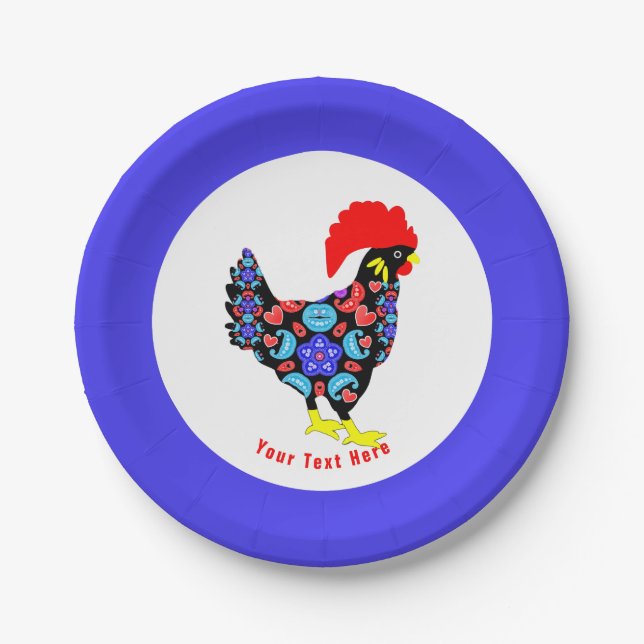 Prato De Papel Barcelos Rooster Emblema Nacional Português (Frente)