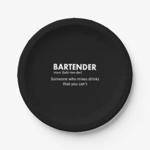 Prato De Papel Barman Funny Bartender Definição Beer Vodka Wh