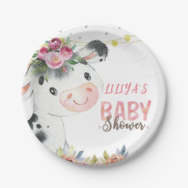 Prato De Papel Barnais De Animais De Criação De Vaca (Frente)