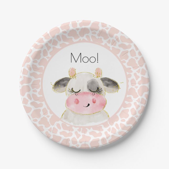 Prato De Papel Barnyard Birthday Plate Oink Moo Cockadoodledoo (Frente)