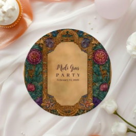 Prato De Papel Baroque Floral Mardi Gras Masquerade