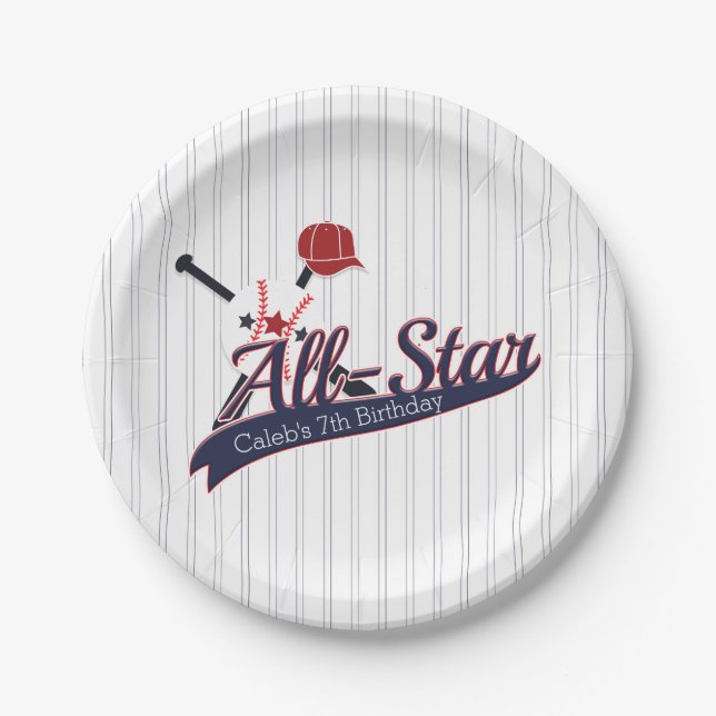Prato De Papel Baseball All-STAR Sports Personalizado (Frente)