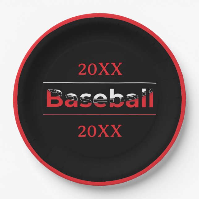 Prato De Papel Baseball - Arte Geométrica Minimalista (Frente)