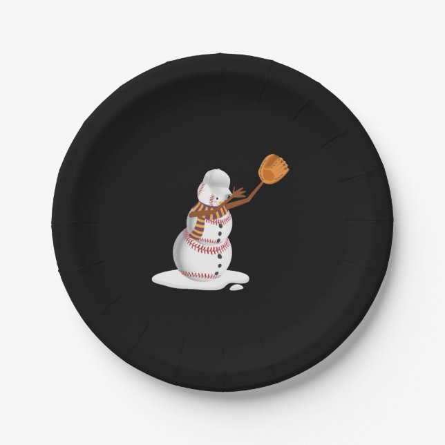 Prato De Papel Baseball Christmas Dubbing Snowman presentes Mãe o (Frente)