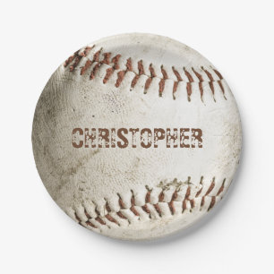 Prato De Papel Baseball em Vintage Personalizado