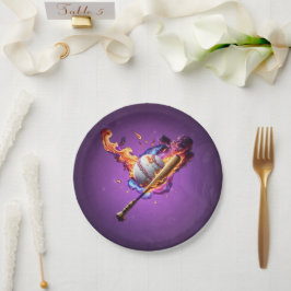 Prato De Papel Baseball no Fogo.