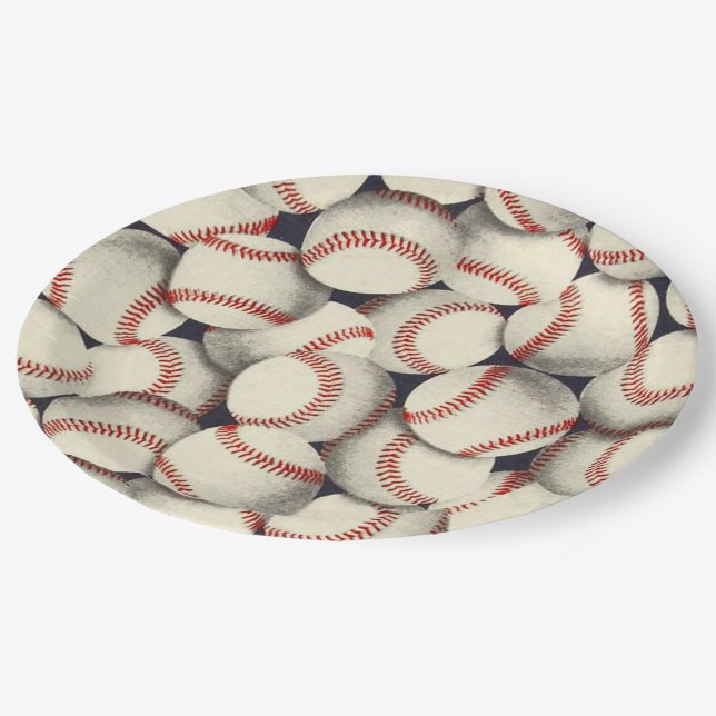 Prato De Papel Baseballs En Masse (Inclinado)