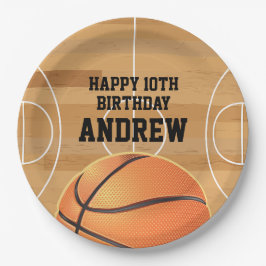 Prato De Papel Basketball Sports Happy Birthday Paper Plates