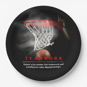 Prato De Papel Basquete de Trabalho em Equipe Motivacional Inspir