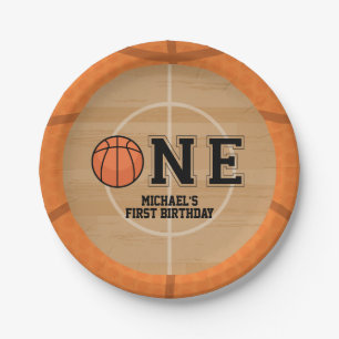 Prato De Papel Basquete Primeiro Aniversário
