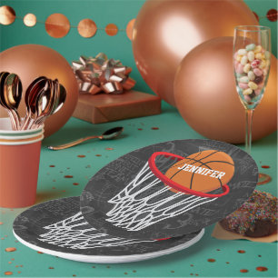 Prato De Papel Basquetebol personalizado e aro do quadro