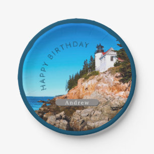 Prato De Papel Bass Harbor Lighthouse Aadia Acadia NP