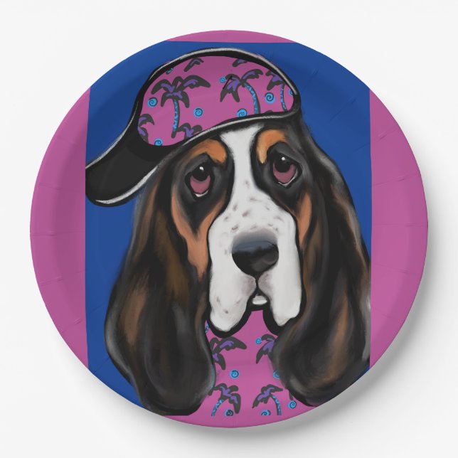 Prato De Papel Basset Hound (Frente)
