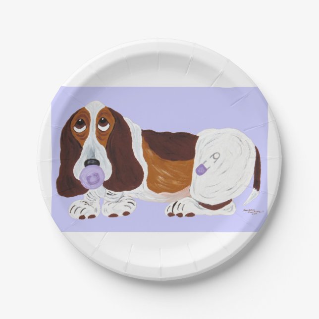 Prato De Papel Basset Hound Filhote (Frente)
