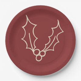 Prato De Papel Basta Coleção de Natal - Holly