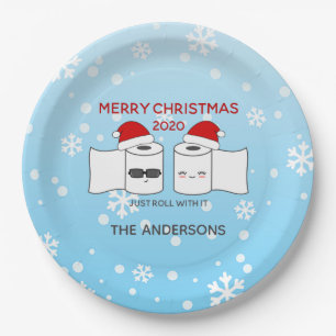 Prato De Papel Basta Rolar Com O Papel De Banheiro Engraçado Covi