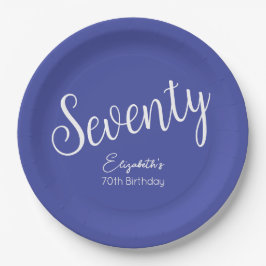 Prato De Papel Bastante moderno Script Lavanda Roxo Aniversário