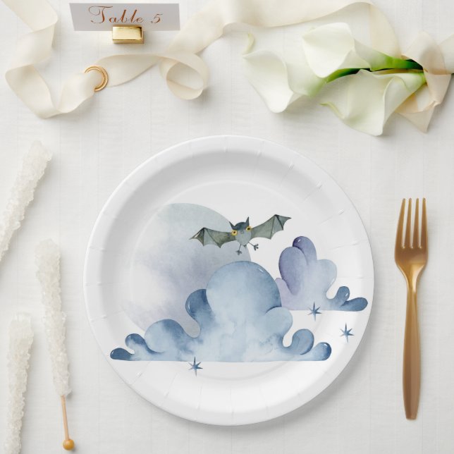 Prato De Papel Bat e nuvens (Casamento)