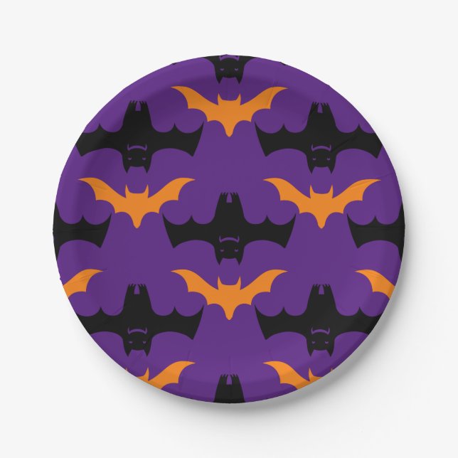 Prato De Papel Bat Halloween Pattern (Frente)