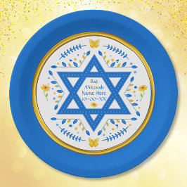 Prato De Papel Bat Mitzvah Paper Plates. Personalizado