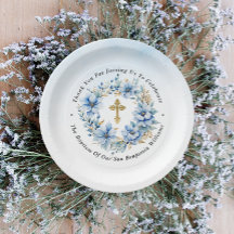 Batismo Floral Dourado e Azul