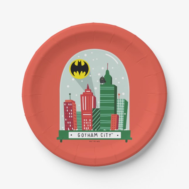 Prato De Papel Batman Gotham City™ Snow Globe Graphic (Frente)