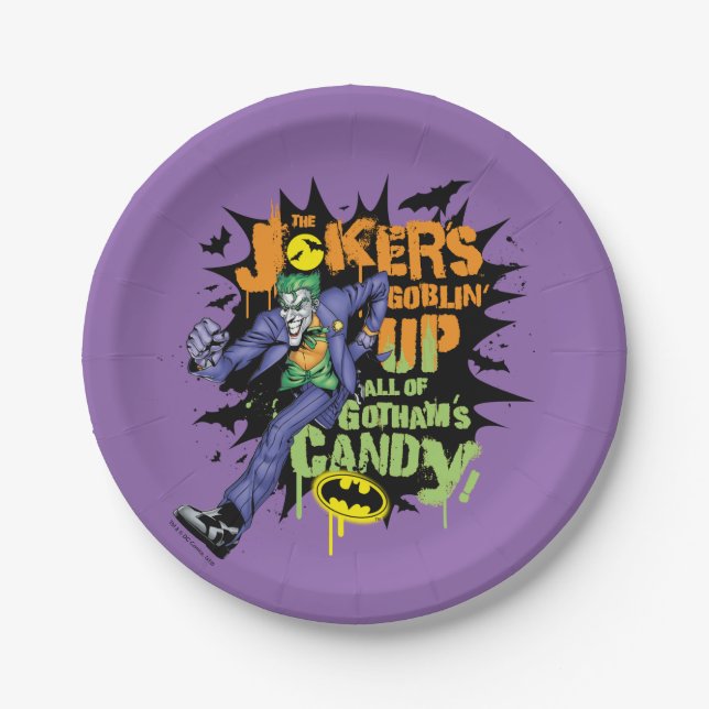 Prato De Papel Batman | Joker's Goblin' Up All of Gotham's Candy (Frente)