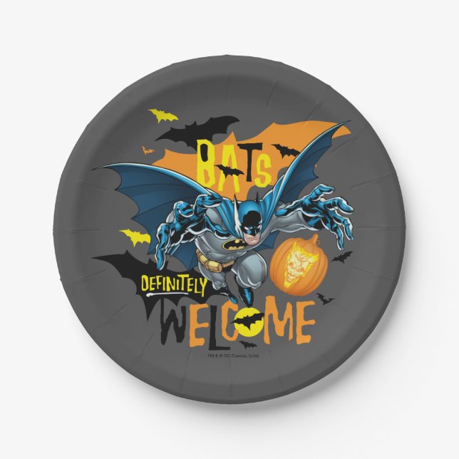 Prato De Papel Batman | Logotipo inspirado no Halloween (Frente)