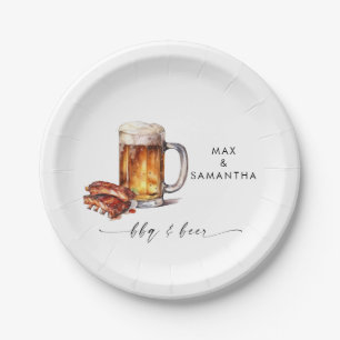 Prato De Papel BBQ & Cerveja Personalizado 