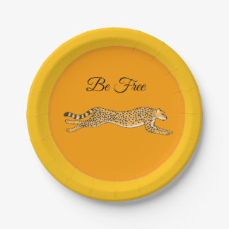 Prato De Papel Be Free Running Cheetah Paper Plates