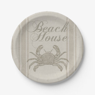 Prato De Papel Beach House Crab Seashore