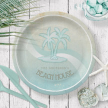 Beach House Palm Trees Aqua ID623