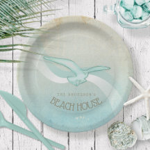 Beach House Seagull Aqua Blue ID623