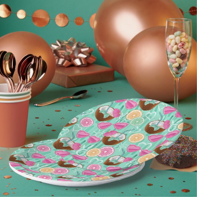 Prato De Papel Beach Summer Pattern  (Múltiplo)