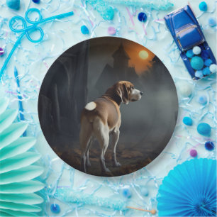 Prato De Papel Beagle Halloween Scary