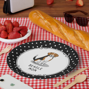 Prato De Papel Beagle Mãe (triz cor 3) Cão Divertido Cachorro Mãe