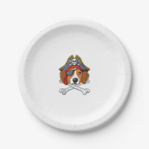 Prato De Papel Beagle Pirate Costume Jolly Roger Flag Skull Cross
