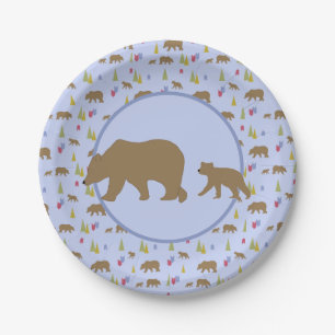 Prato De Papel Bear Plates para Chá de fraldas ou festa de bebês