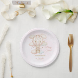 Prato De Papel Beary Sweet Hot Air Balloon 1st Birthday