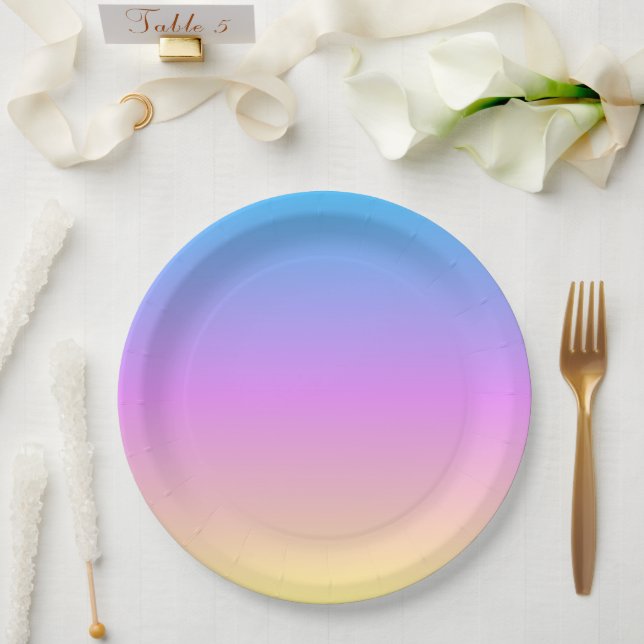 Prato De Papel beautiful pastel dream colors gradient blur (Casamento)