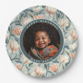 Prato De Papel Beautiful Tulip Flower First Birthday