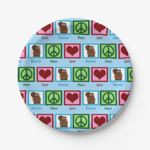 Prato De Papel Beavers do Amor pela Paz