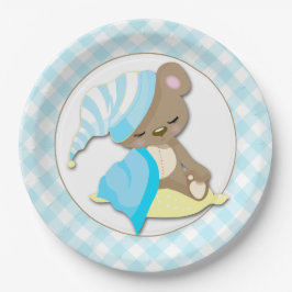 Prato De Papel Bebê-Bebê-Garoto Sonolento